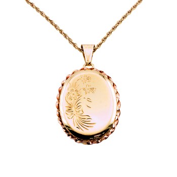 9ct 2-Tone Gold Clogau Locket with Chain